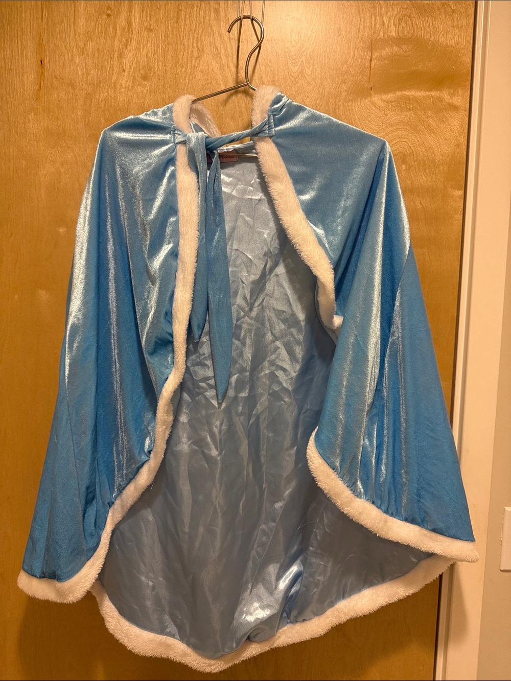 Frozen Velvet Cape with White Faux Fur Trim